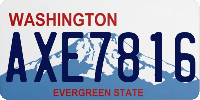 WA license plate AXE7816