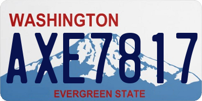 WA license plate AXE7817