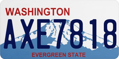 WA license plate AXE7818