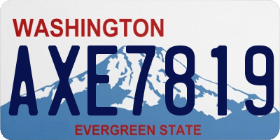 WA license plate AXE7819