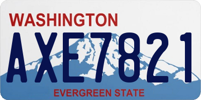 WA license plate AXE7821