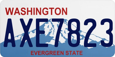 WA license plate AXE7823