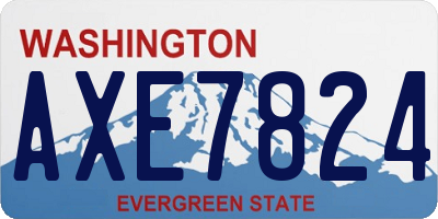 WA license plate AXE7824