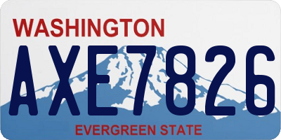 WA license plate AXE7826