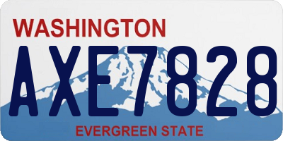WA license plate AXE7828