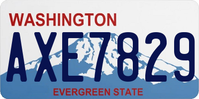 WA license plate AXE7829