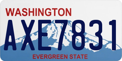 WA license plate AXE7831
