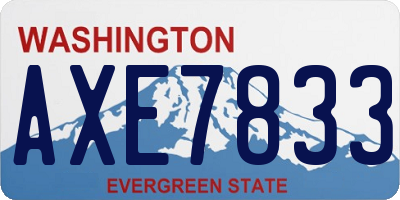 WA license plate AXE7833