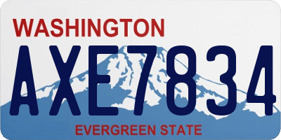 WA license plate AXE7834
