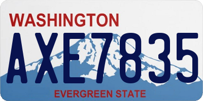 WA license plate AXE7835