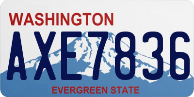 WA license plate AXE7836