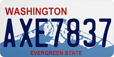 WA license plate AXE7837