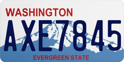 WA license plate AXE7845