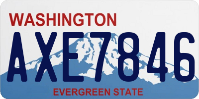 WA license plate AXE7846