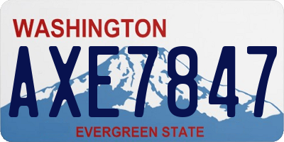 WA license plate AXE7847