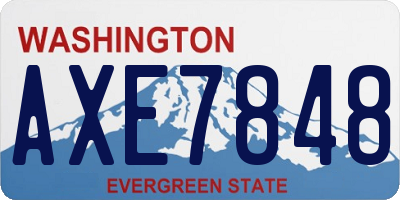 WA license plate AXE7848