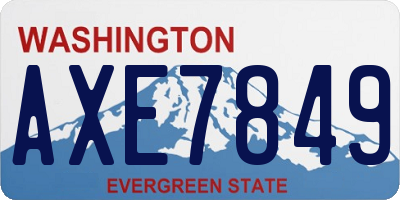 WA license plate AXE7849