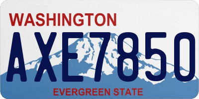 WA license plate AXE7850