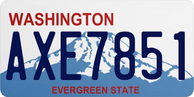 WA license plate AXE7851