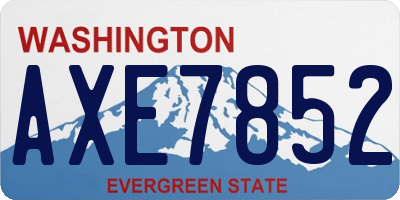 WA license plate AXE7852