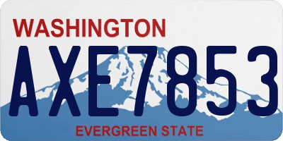 WA license plate AXE7853