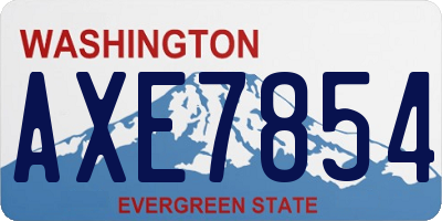WA license plate AXE7854