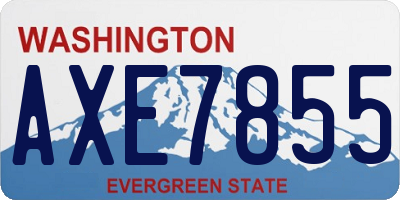 WA license plate AXE7855