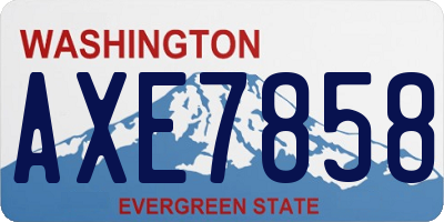 WA license plate AXE7858