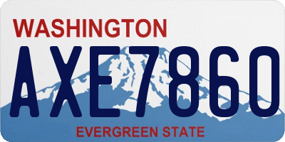 WA license plate AXE7860