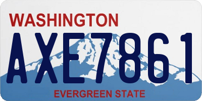 WA license plate AXE7861