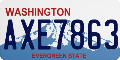 WA license plate AXE7863