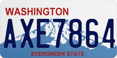 WA license plate AXE7864