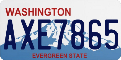WA license plate AXE7865