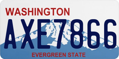 WA license plate AXE7866