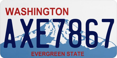 WA license plate AXE7867