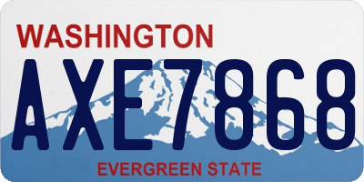 WA license plate AXE7868