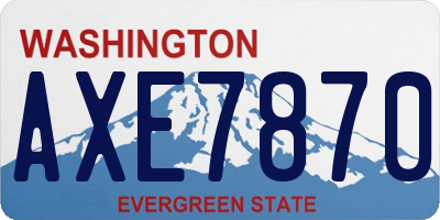 WA license plate AXE7870
