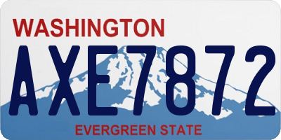 WA license plate AXE7872