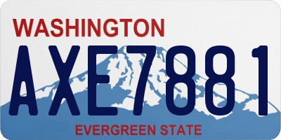 WA license plate AXE7881