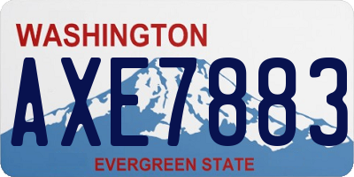 WA license plate AXE7883