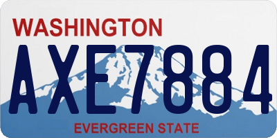 WA license plate AXE7884