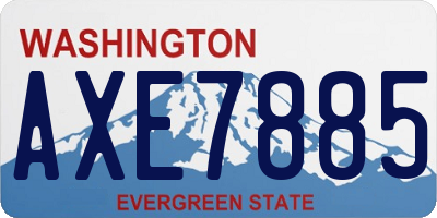 WA license plate AXE7885