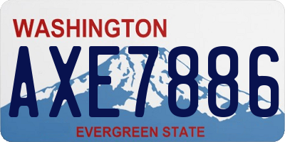 WA license plate AXE7886