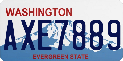 WA license plate AXE7889