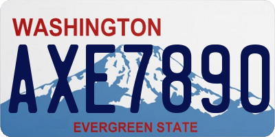 WA license plate AXE7890