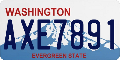 WA license plate AXE7891