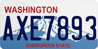 WA license plate AXE7893