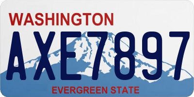 WA license plate AXE7897