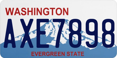 WA license plate AXE7898