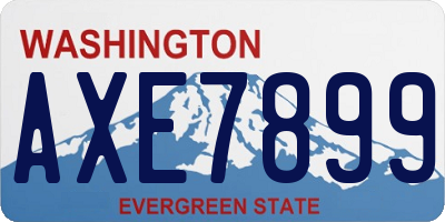 WA license plate AXE7899